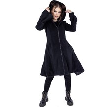 Poizen Industries Verity Coat Long Black Witchy Witch Jacket Corset Gothic Alt L
