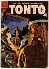 LONE RANGER'S COMPANION TONTO # 22 (DELL) (1956) SCOUT - PAINTED COVER