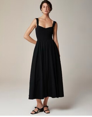 j crew black dress Limited-edition Anna October X J.Crew Cowl Cross-back For Women Perfect for work Long Black Dresses | J.Crew