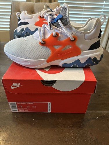 Nike React Mens Presto Breezy Thursday White & Orange Sneakers Size 11 EXCELLENT