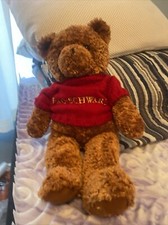 FAO SCHWARZ Brown Teddy Bear with Red Knitted Sweater 17.5''