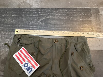 NWT Vintage 90s UFO Spell Out Parachute Rave Cargo Pants Olive