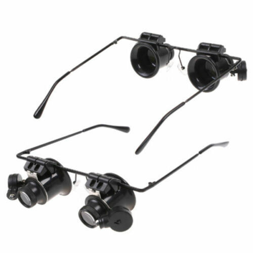 20x Vergrößerung Augenlupe Brille Lupe Linse Juwelier Uhr Reparatur mit LED Licht - Bild 2 von 9
