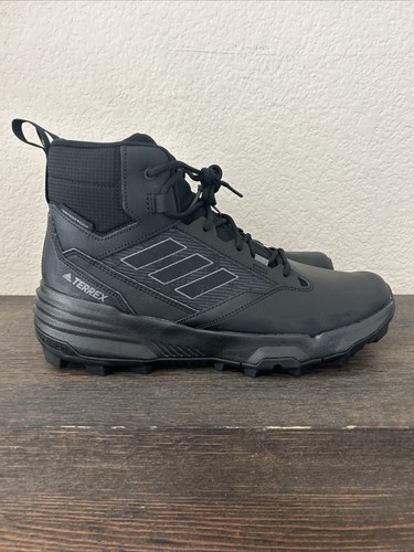 adidas } Terrex Unity Leather Sz 9 Mid Rain.RDY Black Men's Hiking Shoes GZ3325 - Picture 6 of 8