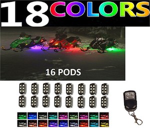 16pc 2010-2017 Advanced Remote Snowmobile UnderGlow Accent LED Pods Lights Kit | eBay