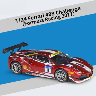 1:24 Scale Ferrari 488 Challenge (Formula Racing 2017) Car Model Toys Ornaments