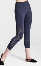 Capezio Deco Cropped Leggings Size XSS Navy