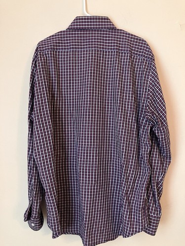 Bristol and Bull Dress Shirt Mens XLarge Blue PINK Checks Career Casual Cotton - Picture 11 of 11