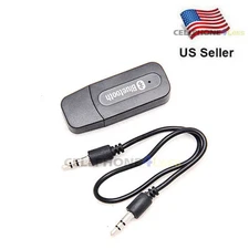 USB Bluetooth Music Receiver Adapter 3.5mm Stereo Audio For PC Tablet CellPhone