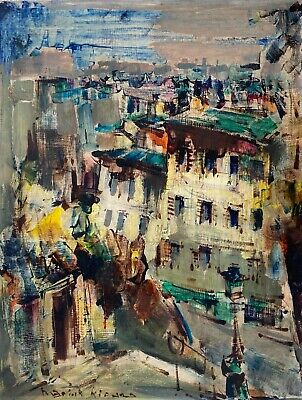 Oil Painting Expressionist Italy Illegible Signed 65.3 x Oil Painting Expressionist Italy Illegible Signed 65.3 x