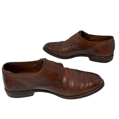 Allen Edmonds St. John\'s Brown Leather Double Monk Strap Dress Shoes Mens 10.5 E Allen Edmonds St. John main image 4