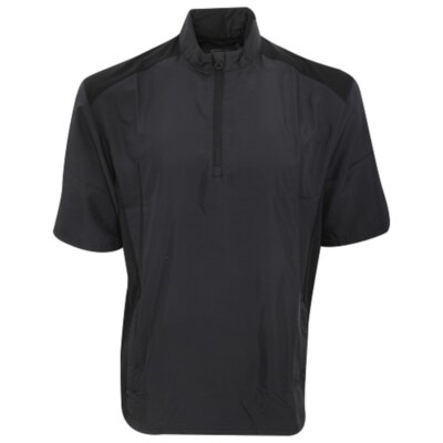 Adidas leichtes Kurzarm Wind Shirt schwarz/sterling 1/4 Zip Neck S, XL