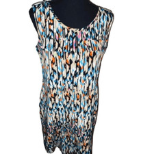 Sleeveless Dress Colorful Abstract Print Casual Day Dress