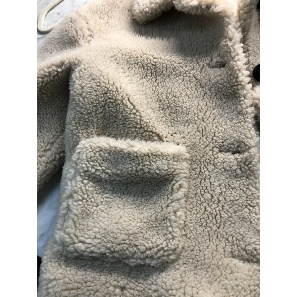 Topshop Cream Oversized Boxy Short Teddy Coat XS - US 2 - Image 4 of 4