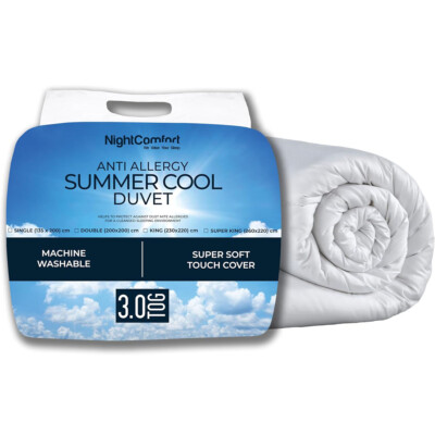 NightComfort 3 Tog Summer Cool Soft Touch Mikrofaser Bettdecke - Single Double King