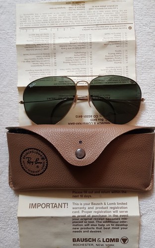 Occhiali da sole Ray Ban LIMITED GOLD OUTDOORSMAN GREEN lenti B\u0026L USA LTC,  con custodia | eBay