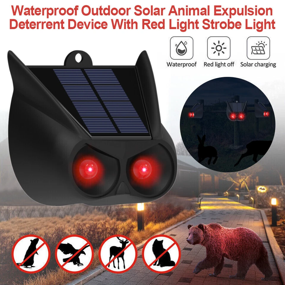 Solar Ultraschall Tiervertreiber Vogelabwehr Vogelschreck Repeller Gartenschutz - Bild 4 von 4