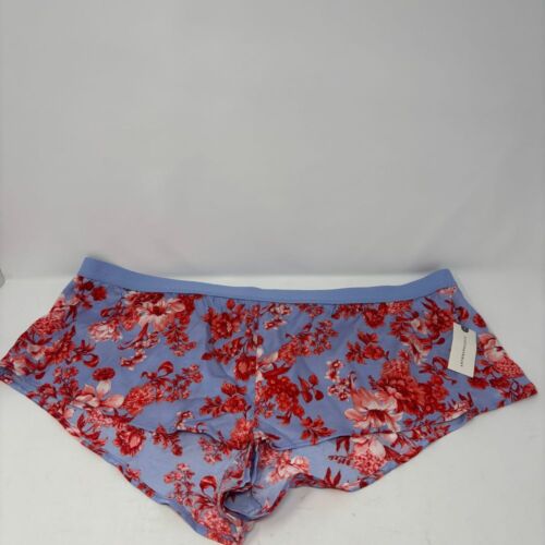 Anthropologie Shorts Women Extra Large Blue Red Floral Micro Sleep Shorts Pajama - Picture 3 of 7