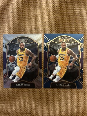 LEBRON JAMES (2) 2020-21 SELECT #23 CONCOURSE, BLUE PRIZM - MINT