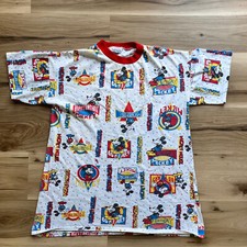 Vtg.80s Girls Nightgown Mickey Mouse Happy Birthday 60 Years Pajamas Night Gown