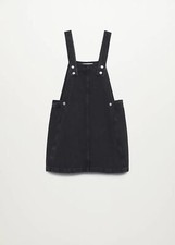 BNWT Mango Women Black denim pinafore dress UK Size 14(XL)  RRP: £35.99