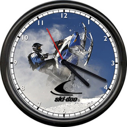OFF THE WALL CLOCKS Ski-Doo Dealer Snow Mobile Snowmobile Racing Machine Sign Wall Clock