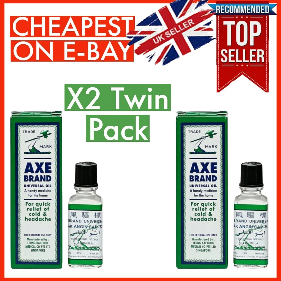 AXE Brand Universal Oil Fast Relief Cold and Headache Original 🇬🇧 Twin Pack