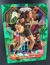 2021 Panini WNBA Prizm Jackie Young #42 Las Vegas Ace Cracked Green Ice Fanatics