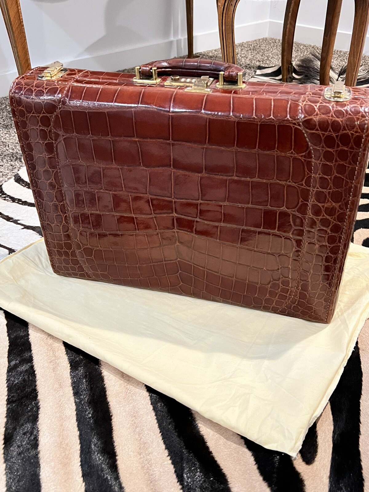 Genuine Alligator Attaché Briefcase Gem