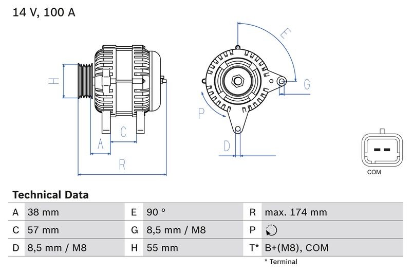 Alternateur BOSCH 0986083200 pour Dacia Logan et Sandero eco2