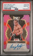 2023 SELECT UFC SIGNATURE PURPLE PRIZM URIJAH FABER AUTO /49 PSA 10 AUTOGRAPH