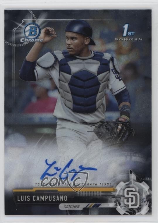 2017 Bowman Draft Chrome Draft Pick Auto Luis Campusano #CDA-LC Auto 1jf1