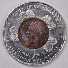 1901 Indian Head Cent - Encased Buffalo NY American Exposition 