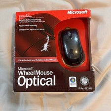Microsoft Wheel Mouse Optical USB PS/2 3-Button Mouse Black Reliable NIB