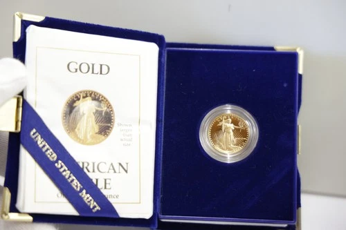 1988 US Proof Gold Eagle 1/4oz $10 Original Box/COA