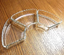 Lazy Susan REPLACEMENT Curved Clear Glass Insert Section Relish Tray Dish