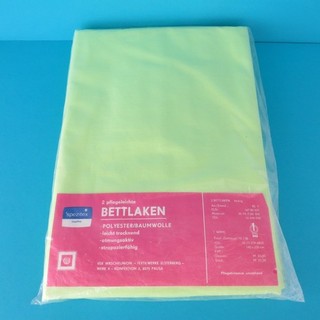 Bettlaken 2 x lindgrün 140 x 230 unbenutzt DDR OVP VEB Wäscheunion