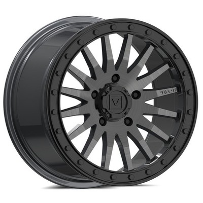 Valor Offroad Brushed Gunmetal V06 UTV Beadlock Wheel - 15x10 / +25mm (6+4)