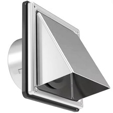 Ablufthaube Außenlüftungsabdeckung mit Rückstauklappe Ø100 125 150 mm Edelstahl