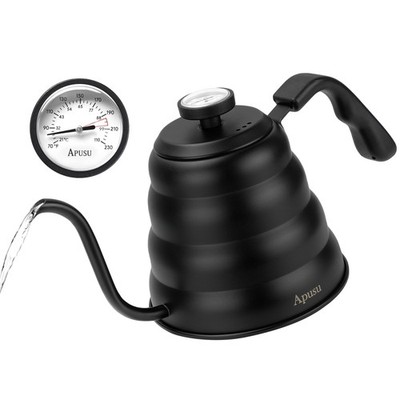 Tea Kettle with Thermometer Pot Black Stovetop Tea Kettle 40oz Gooseneck Kettle
