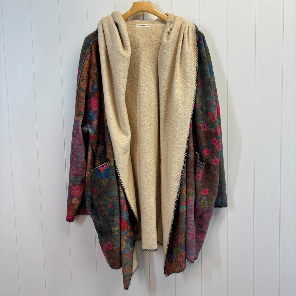 Natural Life Mujer Boho Floral Acogedora Manta Kimono Cárdigan Sudadera con Capucha Talla L/XL Foto 2 de 4