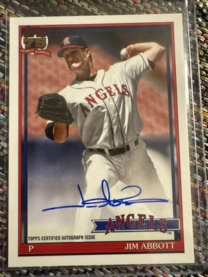 JIM ABBOTT 2026 TOPPS SERIES 1 BASEBALL 1991 TOPPS AUTOGRAPH CARD 