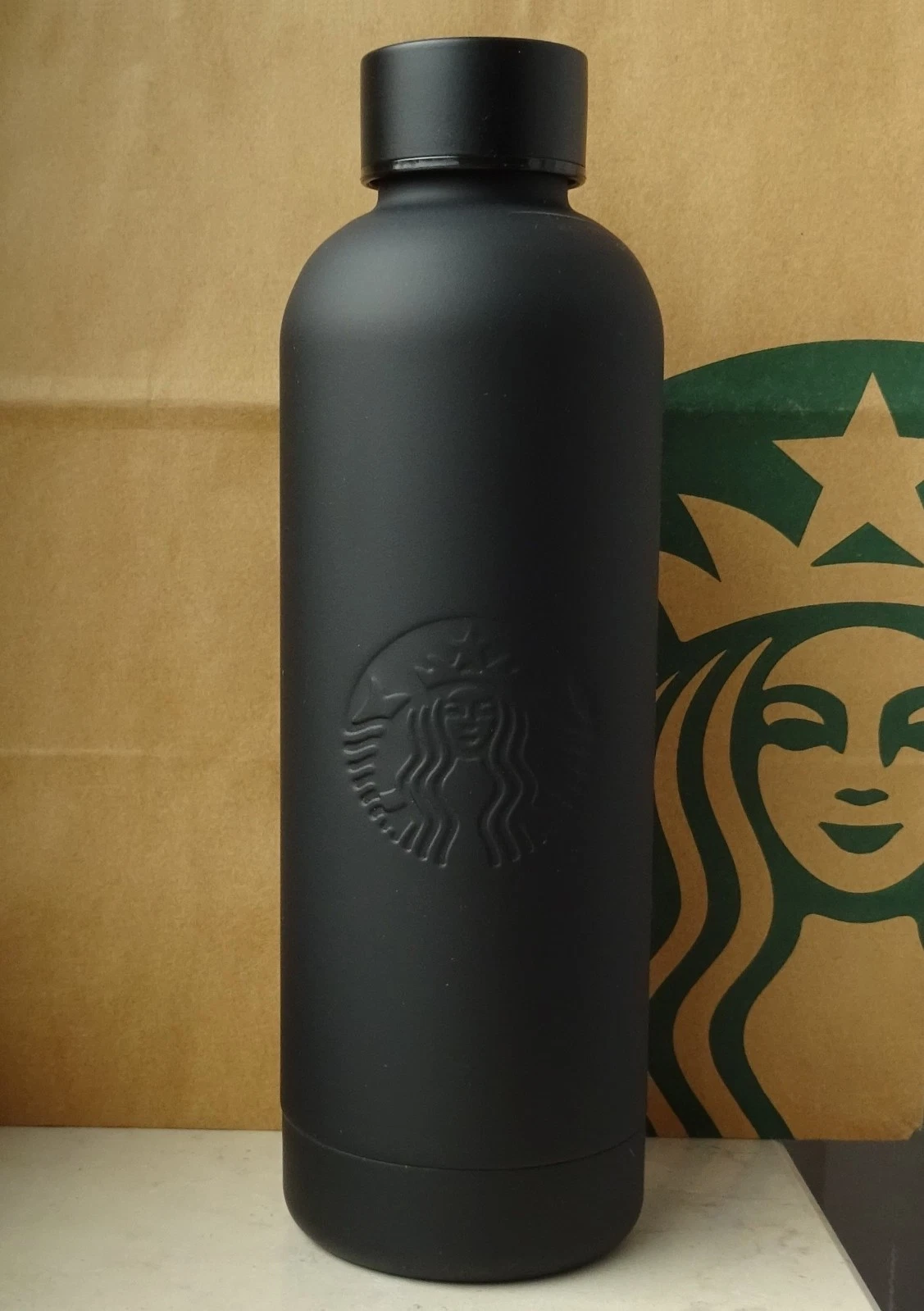 Starbucks Thermal Stainless Steel Cup Matte Black Bottle With Logo 19oz NEW
