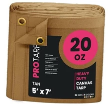  Extreme Heavy Duty 20 OZ Water Resistant Canvas Tarp, UV Resistant Tarpaulin 