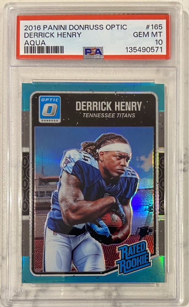2016 Panini Donruss Optic Derrick Henry RC Aqua /299 PSA 10 POP 25