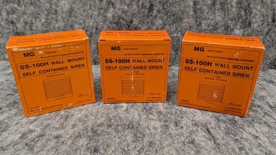 3 x MG Electronics SS-100H Wall Mount Self Contained Siren 15 Watt  New 