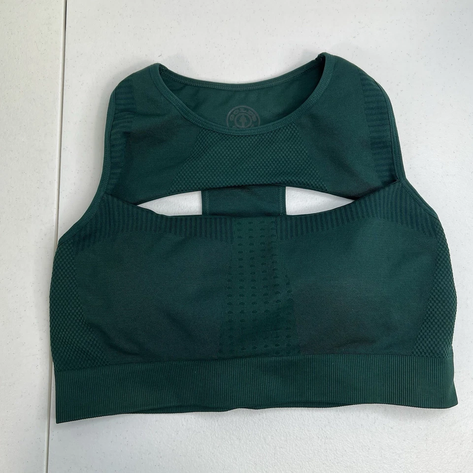 Sujetador deportivo Golds Gym para mujer M mediano con tiras de impacto soporte alto acolchado verde Foto 3 de 4