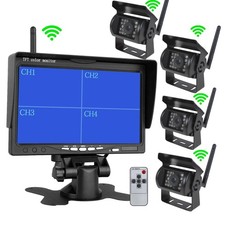 4x Wireless Backup Camera Rear View System 7" Monitor for Truck Caravan Bus RVs