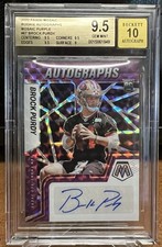 BROCK PURDY AUTO /49 2022 PANINI MOSAIC PURPLE PRIZM 49ers ROOKIE BGS 9.5/10 💎