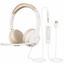 USB Headset with Microphone for PC, On-Ear Computer Laptop Headphones with No...